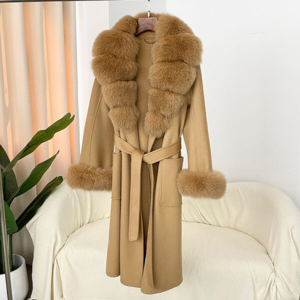 Double-sided Water Ripple Woolen Coat For Women - Image 2