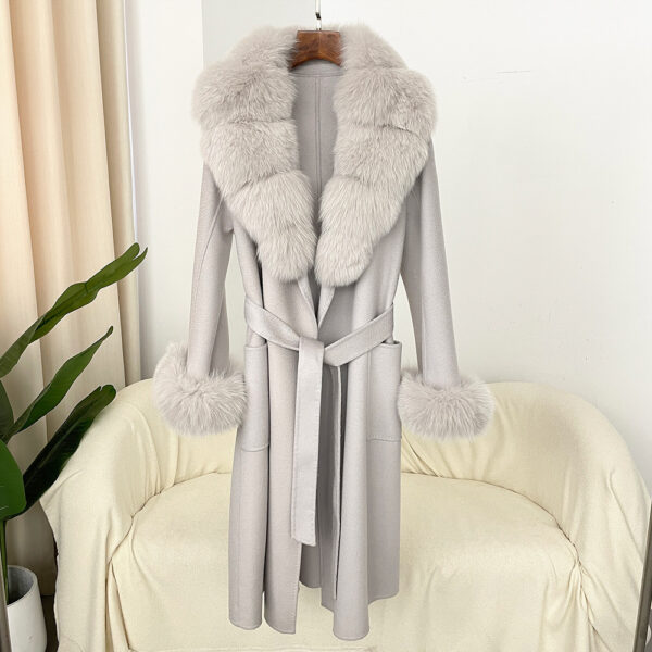 Double-sided Water Ripple Woolen Coat For Women - Image 5