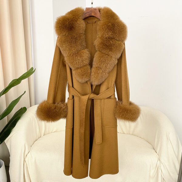 Double-sided Water Ripple Woolen Coat For Women - Image 7