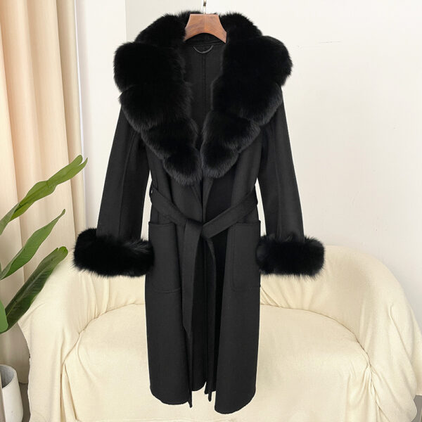 Double-sided Water Ripple Woolen Coat For Women - Image 9