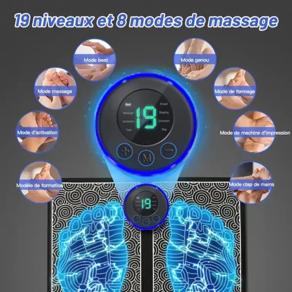 Foot Massager Stimulation Pad Electric Foot Massage With Remote 8 Mode 19 Levels of Strength Lightweight Relieve Foot Pressure - Image 10