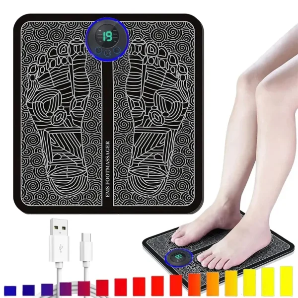 Foot Massager Stimulation Pad Electric Foot Massage With Remote 8 Mode 19 Levels of Strength Lightweight Relieve Foot Pressure - Image 2