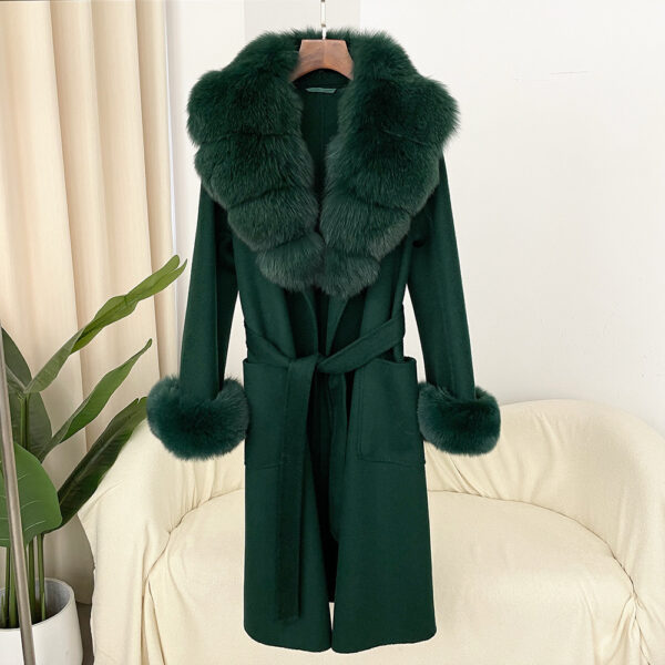 Double-sided Water Ripple Woolen Coat For Women - Image 8