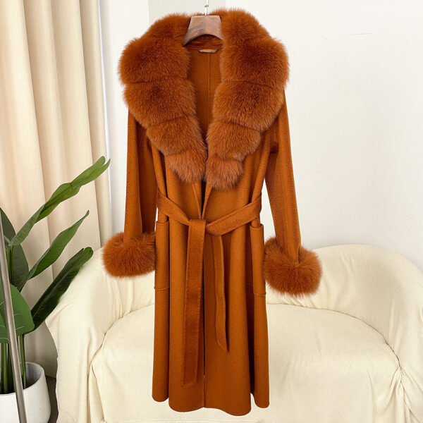 Double-sided Water Ripple Woolen Coat For Women - Image 3