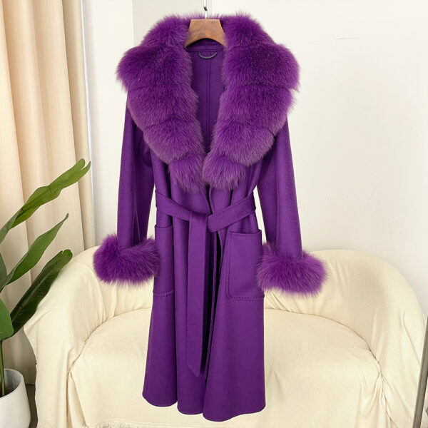 Double-sided Water Ripple Woolen Coat For Women - Image 10